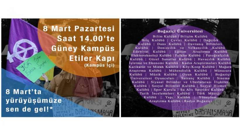 Boğaziçi Üniversitesinde 37 kulüp 8 Martta yürüyüş düzenleyecek