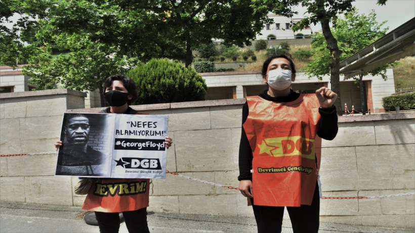 Floydun öldürülmesi ABDnin İstanbul Başkonsolosluğu önünde protesto edildi