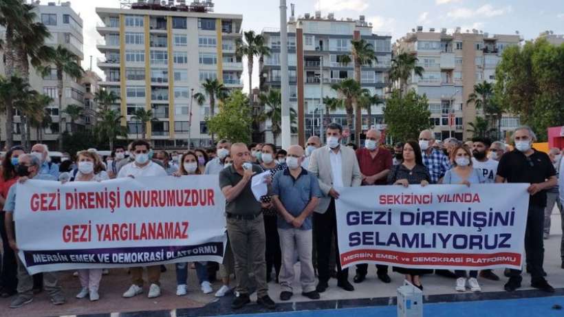 Gezi direnişinin 8. yılında Mersinde basın açıklaması yapıldı