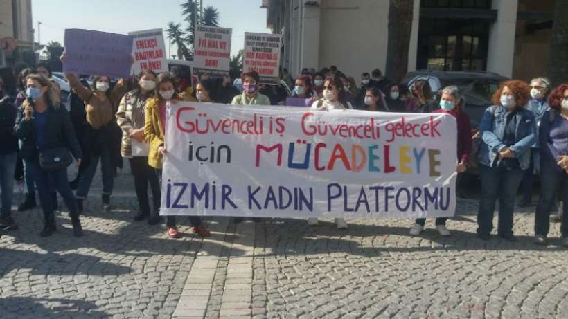 İşçi ve emekçi kadınlar Konakta haykırdı: Mücadeleden vazgeçmiyoruz