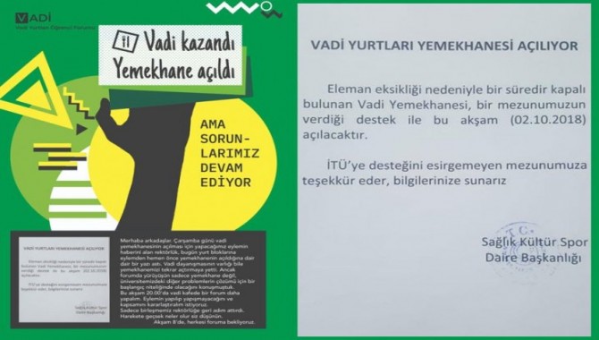 İTÜ öğrencileri kazandı: Vadi yurtları yemekhanesi açılıyor