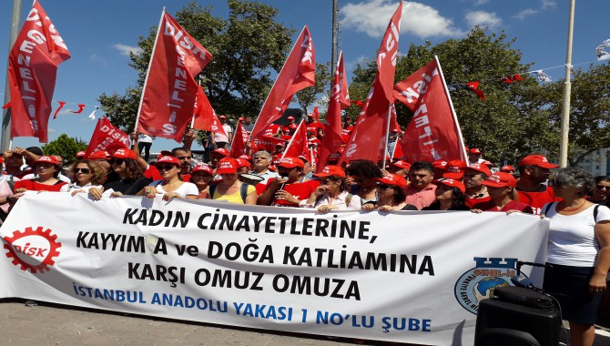 Kadın cinayetlerine, kayyuma, doğa katliamına karşı omuz omuza