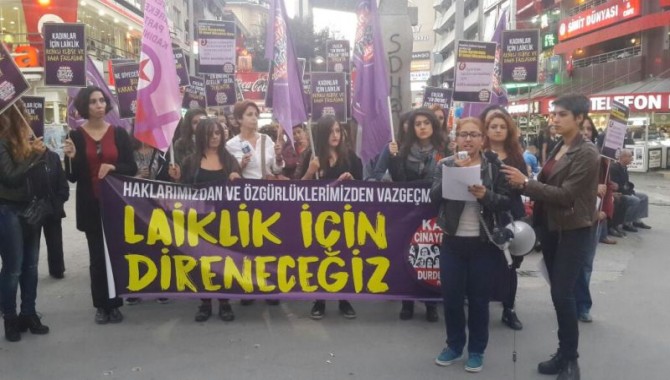 Kadınlardan 12 ilde eylem: “Laiklik için direneceğiz”