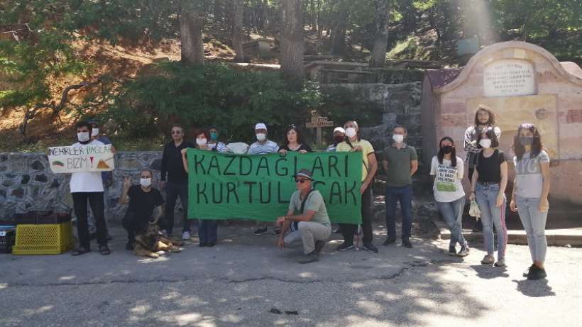 Kazdağlarında basın açıklamasına jandarma engeli