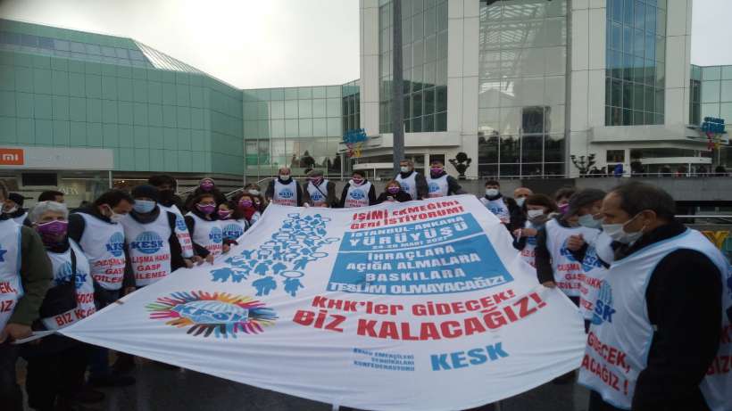 KESKin temsilcilerinin Ankara yürüyüşü Mecidiyeköyden başladı