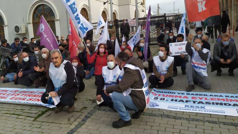 KESKten Alsancak Garda zamlar, özelleştirme ve sürgünlere protesto