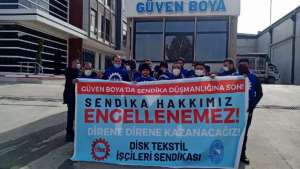 Güven Boya işçileri sendika hakkı için direnişi sürdürüyor