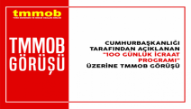 TMMOB hükümetin 100 Günlük İcraat Programı’yla ilgili görüşünü açıkladı